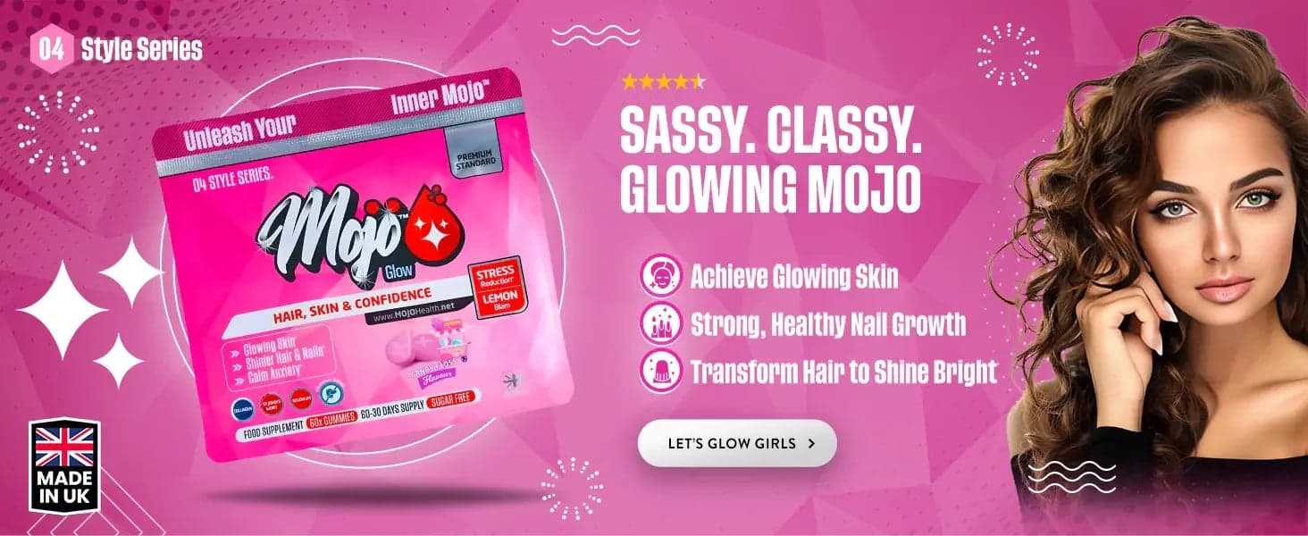 Mojo Glow 헤어, 스킨 및 자신감 — 세련되고 우아한 Mojo: 빛나는 피부 달성, 건강한 손톱 성장, 머릿결 변신. 빛나게 해봅시다.
