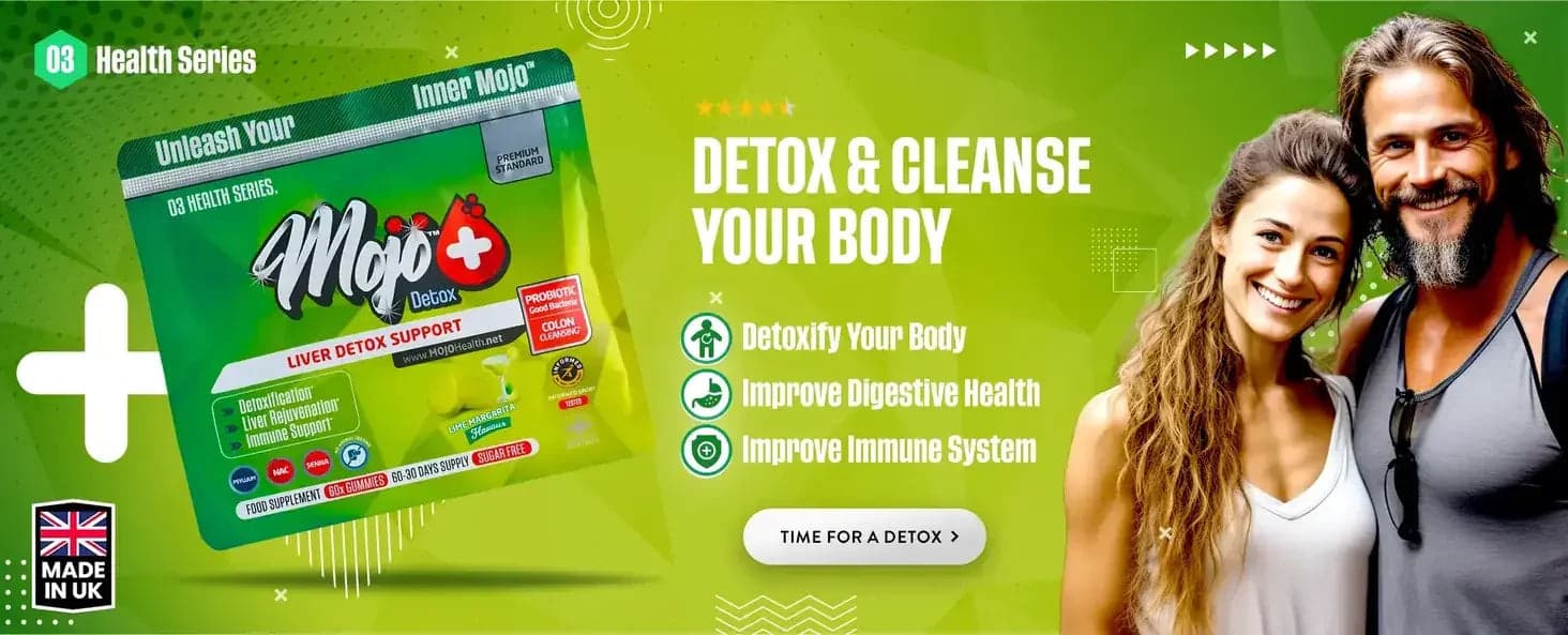 Mojo Detox 간 해독 지원 — 몸을 해독하고 정화하세요: 몸 해독, 소화 건강 개선, 면역 체계 개선. 해독할 시간입니다.