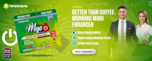 Mojo Kickstart 아침 정신 강화 — 커피보다 낫습니다, 아침 정신 강화제: 정신 민첩성 향상, 기억력 강화, 집중력 연장. 정신에 활력을 주세요.
